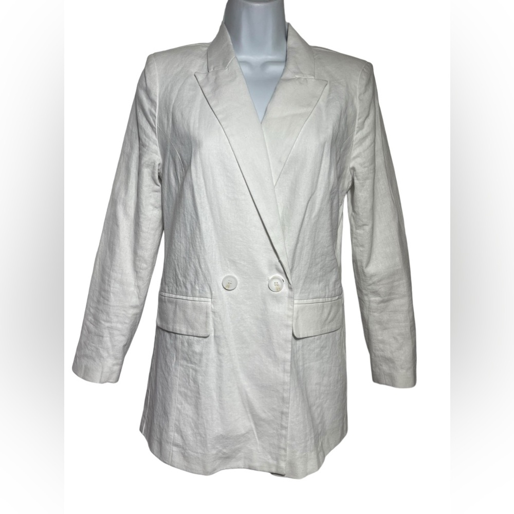 SCOOP blazer size XS‎ white linen blend blazer flawless ❤️❤️